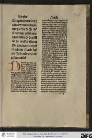 De dignitate et excellentia beate Marie virginis, in sermone de assumptione eiusdem.