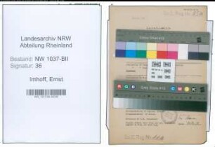 Entnazifizierung Ernst Imhoff , geb. 10.10.1901 (Betriebsleiter)