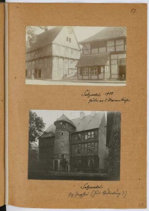 Häuser an der Marienkirche, Salzwedel. Propstei, Salzwedel: Ansichten (aus: Skizzen- und Fotoalbum 29)