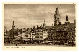 Der Krieg 1914/15 in Postkarten, 35. Reihe, Abt.: Frankreich; Inhalt: Ryssel (Lille) (mit Zensurvermerk 23.11.1915): Nr. 341: Ryssel (Lille), Marktplatz