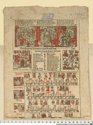 Der Pauren Kalender gestelt auff das M.D.LXVII. Jar