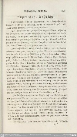 Anstreichen, Anstriche