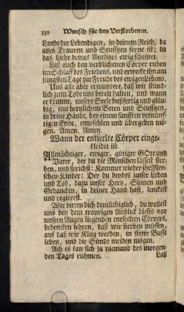 332-336, Wann der entseelte Coerper eingekleidet ist; ...