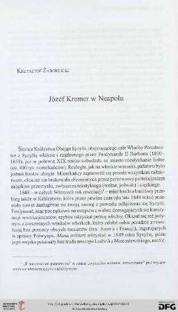 Józef Kremer w Neapolu