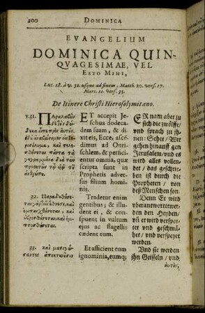 Evangelium Dominica Quinquagesimæ, Vel Esto Mihi.