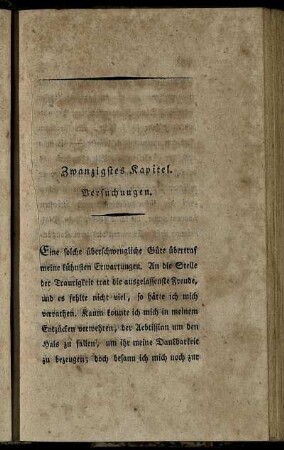 Zwanzigstes Kapitel. Versuchungen.