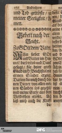 Andachten nach der Beicht.