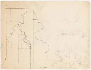 Thiersch, Friedrich von; München; Justizpalast - Treppengeländer (Schnitt, Details)