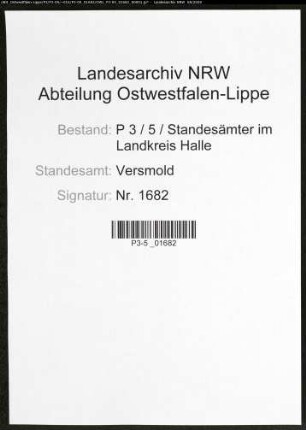 Namensverzeichnis Versmold, Todesfälle