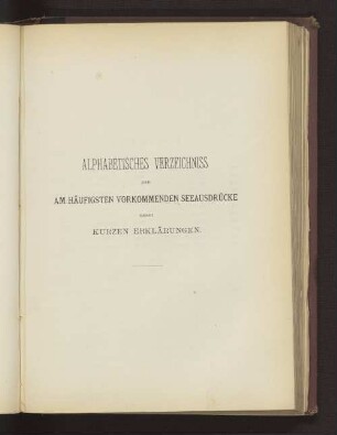 Alphabetisches Verzeichnis