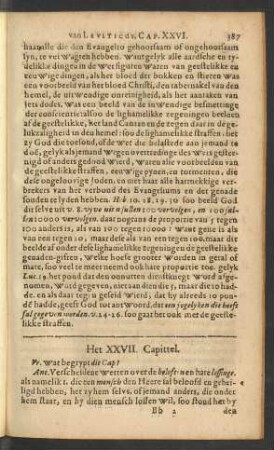 Het XXVII. Capittel