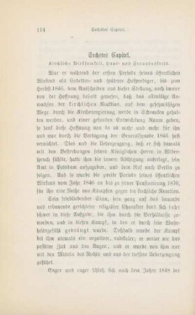 Sechstes Capitel. Kirchliche Wirksamkeit, Haus- und Freundeskreis