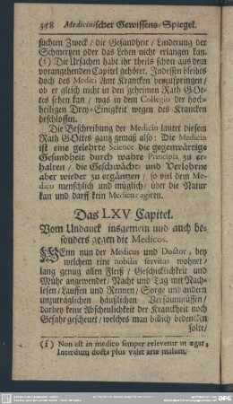 Das LXV. Capitel. Vom Undanck insgemein und auch besonders gegen die Medicos