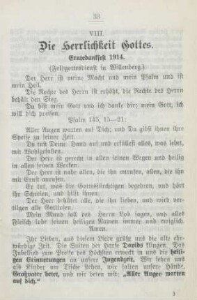 VIII. Die Herrlichkeit Gottes.