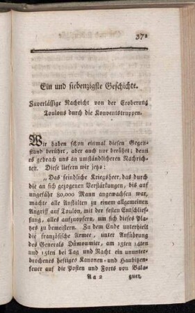 Ein und siebenzigste Geschichte - Fünf und siebenzigste Geschichte