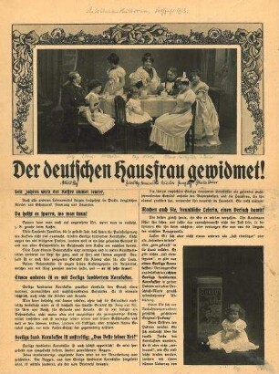 Werbeblatt für Seeligs Kornkaffee "Der deutschen Hausfrau gewidmet!"