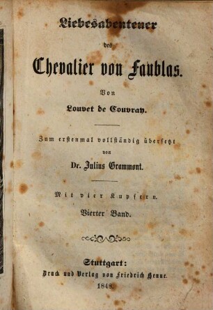 Liebesabenteuer des Chevalier von Faublas, 4
