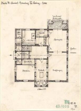 Fischer, Theodor; Bamberg; Haus Dr. Ament - Grundriss EG