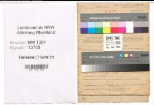 Entnazifizierung Heinrich Heisener , geb. 30.03.1915 (Postarbeiter)