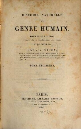 Histoire naturelle du genre humain, 3