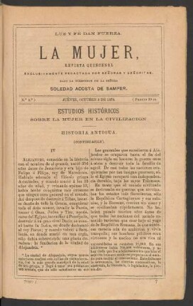 Estudios históricos sobre la mujer en la civilización. [Continuación]