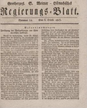 Nr. 14 : 6. October 1817