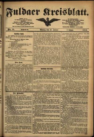 Ausgabe vom Montag, den 25. Januar 1909.