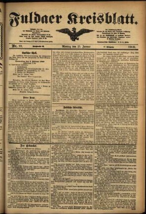 Ausgabe vom Montag, den 25. Januar 1909.