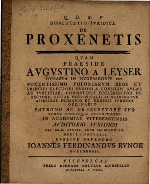Diss. iur. de proxenetis