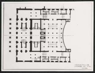 Nationaltheater, München Wiederaufbau: Grundriss Garderobe / Entwurf Vorschlag Regierung von Oberbayern