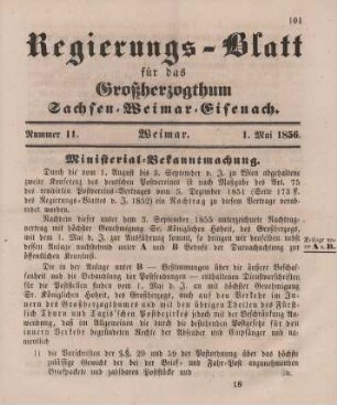 Nr. 11 : 1. Mai 1856