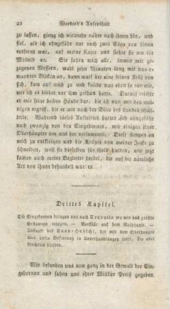 Drittes Kapitel. Die Eingeborenen bringen uns nach Travalla wo wir das größte Erstaunen erregen. - Vorfälle ...