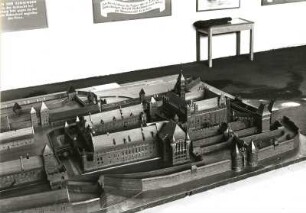 Modell der Ordensburg Marienburg (heute Malbork / Polen). Holz (1936). Teilansicht