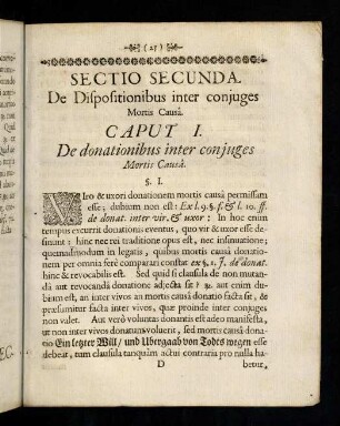 25-35, Sectio Secunda. De Dispositionibus inter conjuges Mortis Causa.