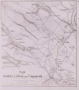 Dresden, westliche Vororte (Plan von Gorbitz, Löbtau und Umgegend)