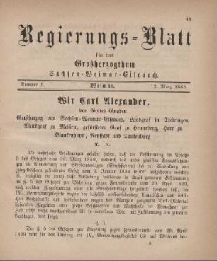 Nr. 5 : 12. März 1865