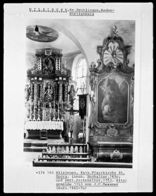 Hochaltar (1690) und südlicher Seitenaltar (1753)