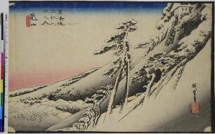 Kameyama, Sonnenschein nach Schneefall, aus der Serie: Die 53 Stationen des Tōkaidō