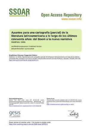 Apuntes para una cartografía (parcial) de la literatura latinoamericana a lo largo de los últimos cincuenta años: del Boom a la nueva narrativa