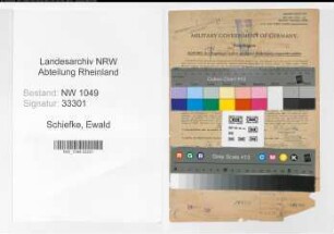 Entnazifizierung Ewald Schiefke , geb. 26.09.1903 (Bahnbeamter)