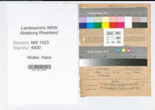 Entnazifizierung Hans Widler , geb. 06.12.1906 (Angestellter)