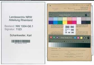 Entnazifizierung Karl Schankweiler , geb. 13.10.1896 (Kostenrechner)