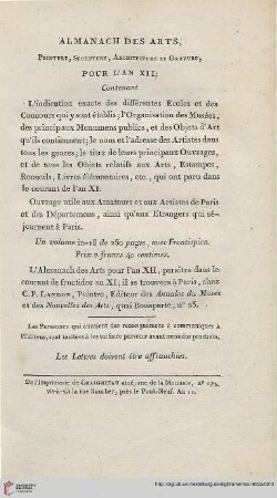 Almanach des arts