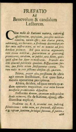 Praefatio Ad Benevolum & candidum