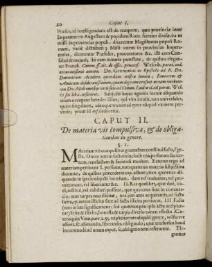Caput II. De materia vis compulsivæ, & de obligationibus in genere.