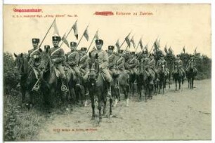Großenhain. Kolonne zu Zweien - Husaren-Regiment Nr.18