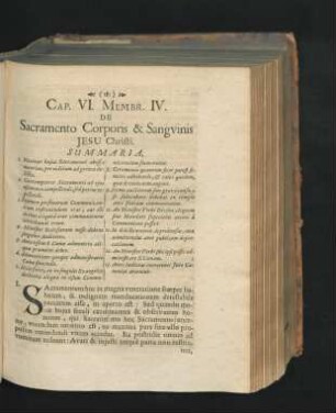 Membr. IV. De Sacramento Corporis & Sangvinis Jesu Christi.