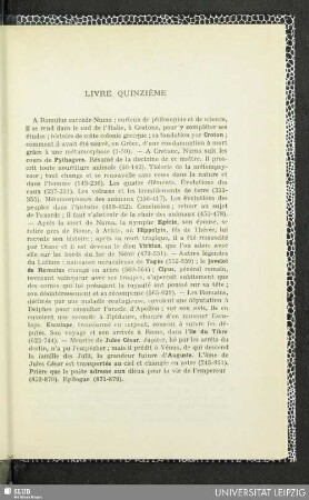 Livre quinzième