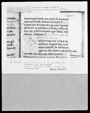 Graduale und Sakramentar — Initiale D (eus), darin ein Drachentöter, Folio 94recto