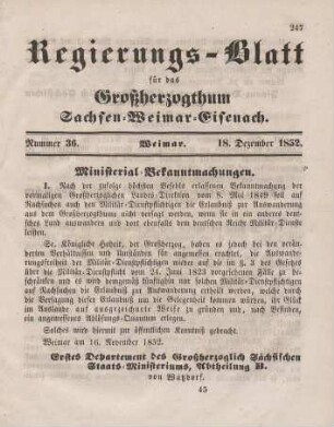 Nr. 36 : 18. Dezember 1852